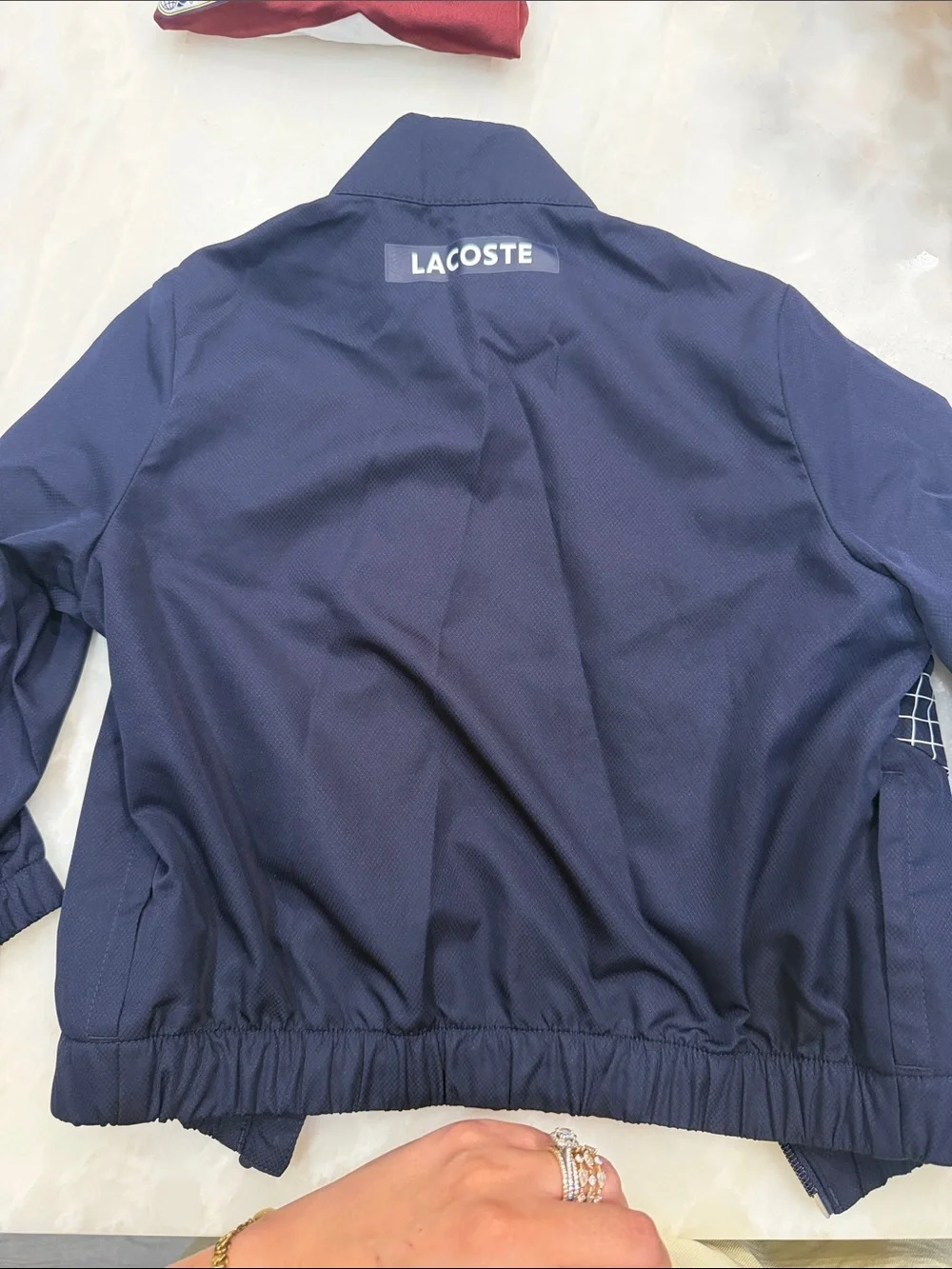Lacoste Navy & Teal Kids Zip-Front Raincoat